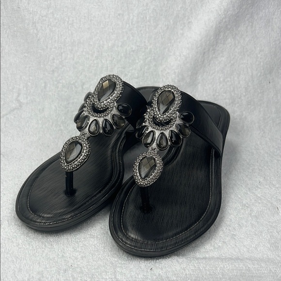 Montego Bay Club Shoes - Montego Bay club, Elegant Black Embellished Women's Sandals
